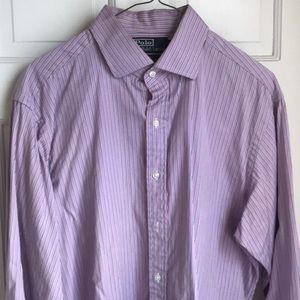 Polo purple stripe dress shirt